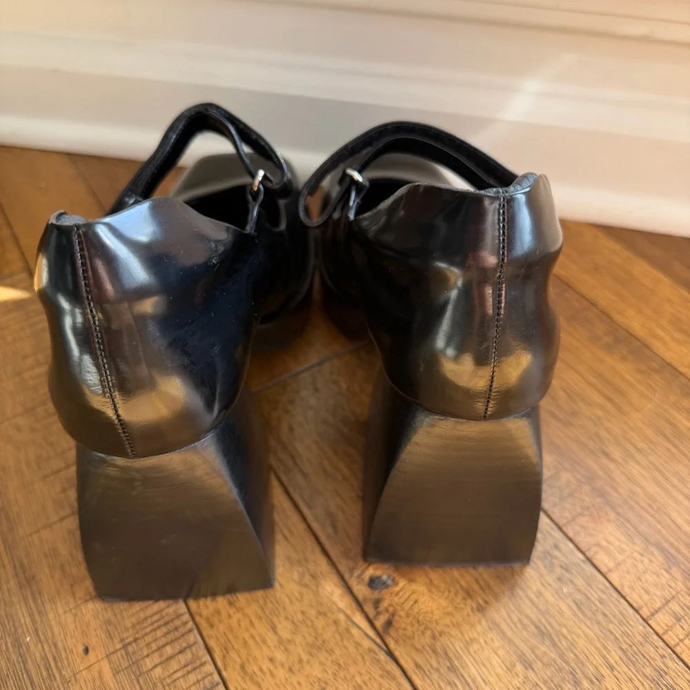 Jeffrey Campbell Black Patent Mary Jane Platform Heels